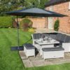 Peebles Fabric Overhang Parasol With Powder Coat Steel Frame