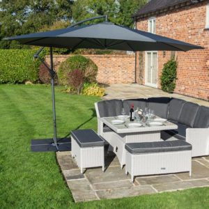 Peebles Fabric Overhang Parasol With Powder Coat Steel Frame