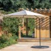 Vazzeto 3m Cantilever Polyester Fabric Parasol In Cream