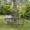 Albion Outdoor Metal Tree Seating Bench In Distressed Brown