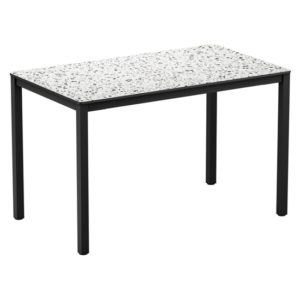 Extro Rectangular Wooden Dining Table In Mixed Terrazzo