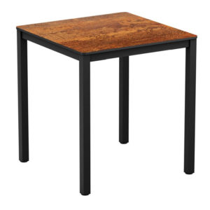 Extro Square 69cm Wooden Dining Table In Textured Copper