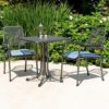 Prats Outdoor Square Bistro Table With 2 Armchairs In Blue