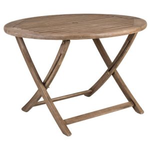 Strox Outdoor 1100mm Folding Wooden Dining Table In Chestnut