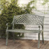 Bishti Outdoor Cast Aluminium Seating Bench In Green