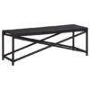 Sophiya 120cm Poly Rattan Garden Seating Bench In Black