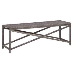 Sophiya 120cm Poly Rattan Garden Seating Bench In Grey