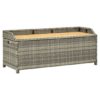 Sophiya Poly Rattan Garden Storage Seating Bench In Grey