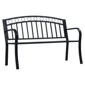 Trisha Steel Garden Seating Bench In Black