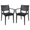 Alto Black Polypropylene Dining Chairs In Pair