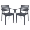 Alto Dark Grey Polypropylene Dining Chairs In Pair