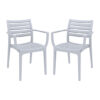 Alto Silver Grey Polypropylene Dining Chairs In Pair