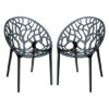 Cancun Black Clear Polycarbonate Dining Chairs In Pair