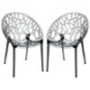 Cancun Smoked Grey Clear Polycarbonate Dining Chairs In Pair