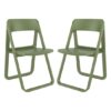 Durham Olive Green Polypropylene Dining Chairs In Pair