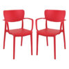 Lisa Red Polypropylene Dining Chairs In Pair