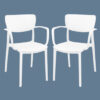 Lisa White Polypropylene Dining Chairs In Pair