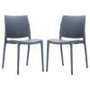 Mesa Dark Grey Polypropylene Dining Chairs In Pair