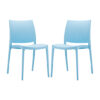 Mesa Light Blue Polypropylene Dining Chairs In Pair