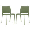 Mesa Olive Green Polypropylene Dining Chairs In Pair