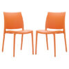 Mesa Orange Polypropylene Dining Chairs In Pair