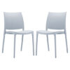 Mesa Silver Grey Polypropylene Dining Chairs In Pair