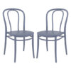 Victor Dark Grey Polypropylene Dining Chairs In Pair