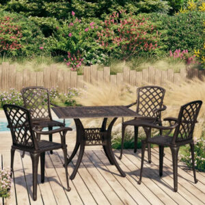 Dillon Cast Aluminium 5 Piece Bistro Set In Bronze