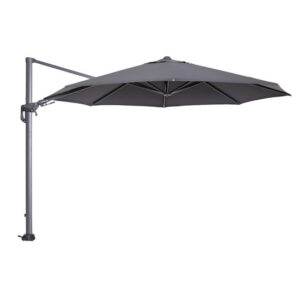 Hugo Cantilever Parasol Round In Dark Grey With Granite Base