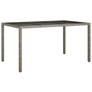 Bexter Glass Top Garden Dining Table Rectangular In Grey