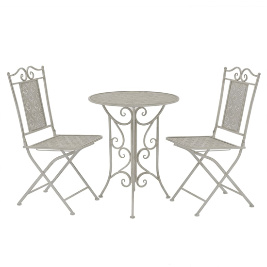 Ramona Steel 3 Piece Bistro Set In Grey