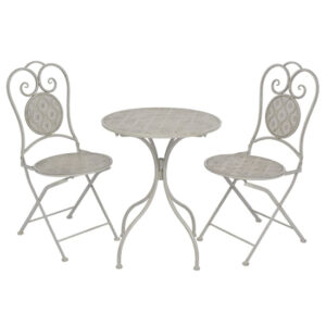 Sarnia Steel 3 Piece Bistro Set In Grey