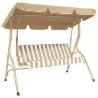 2 Seater Garden Swing Seat / Hammock - Beige-Stripe