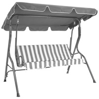 2 Seater Garden Swing Seat / Hammock – Grey Stripe