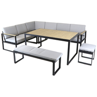 Charles Bentley Polywood and Extrusion Aluminium Corner Sofa Lounge Dining Set