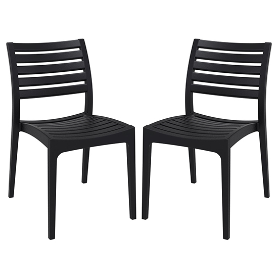 Albany Black Polypropylene Dining Chairs In Pair