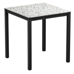 Extro Square 60cm Wooden Dining Table In Mixed Terrazzo