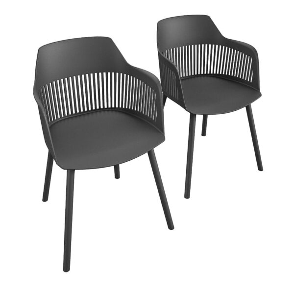 Cabazon Black Resin Bistro Dining Chair In Pair