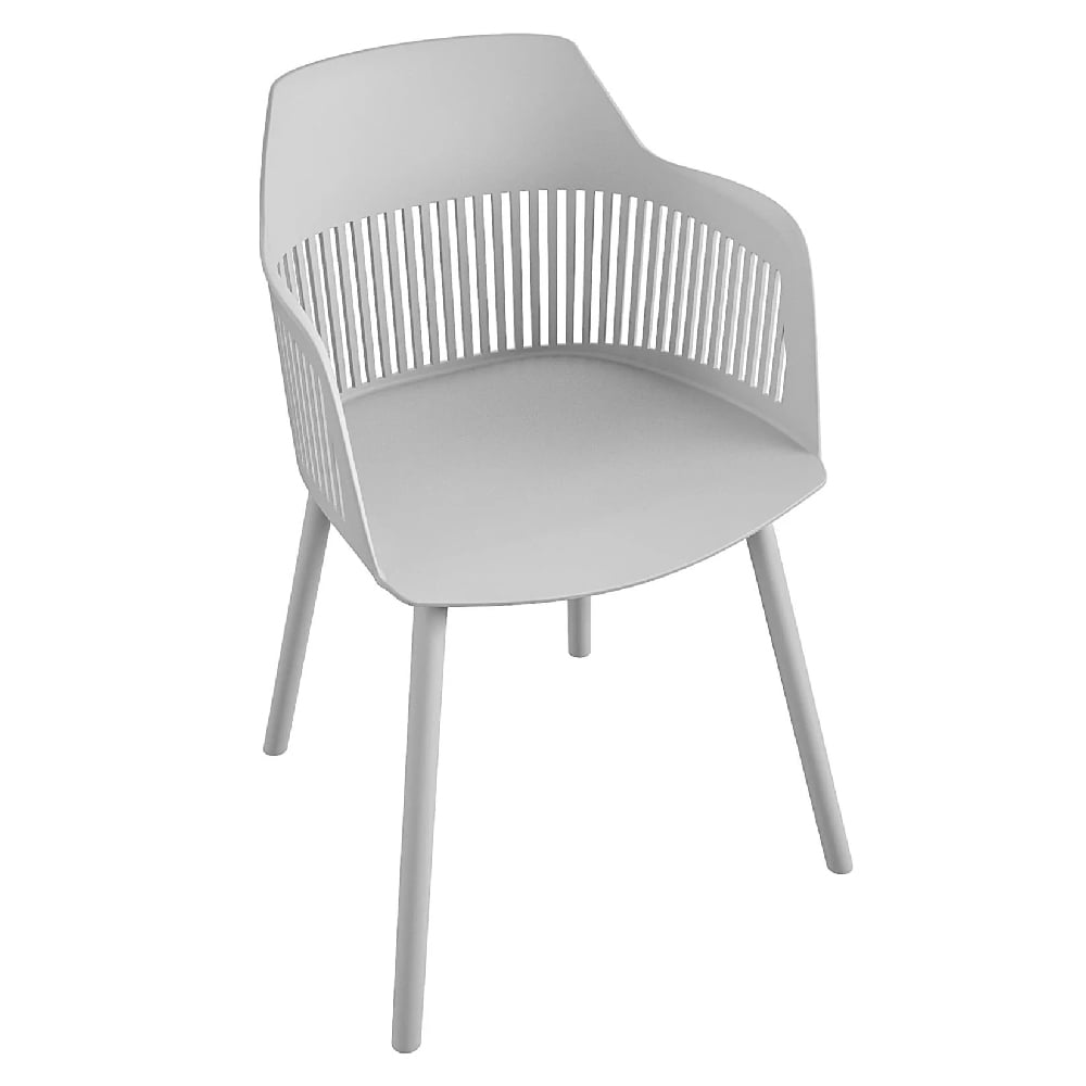 Celina Resin Bistro Dining Chair In Light Grey