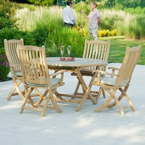 Robalt 1300mm Dining Table With 4 Folding Chairs In Natural