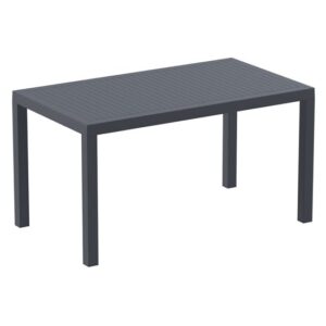 Aboyne Outdoor Rectangular 140cm Dining Table In Dark Grey