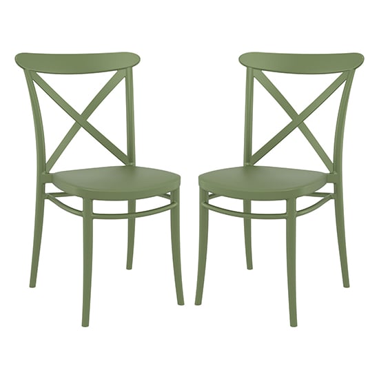 Carson Green Polypropylene And Glass Fiber Dining Chairs In Pair