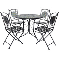 Garden Blue Mosaic 5 Piece Dining Set