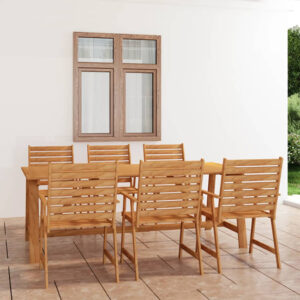 Salado Large Acacia Wood 7 Piece Garden Dining Set In Natural