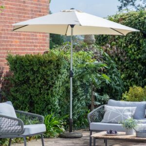 Titusville Polyester Fabric Parasol In Cream