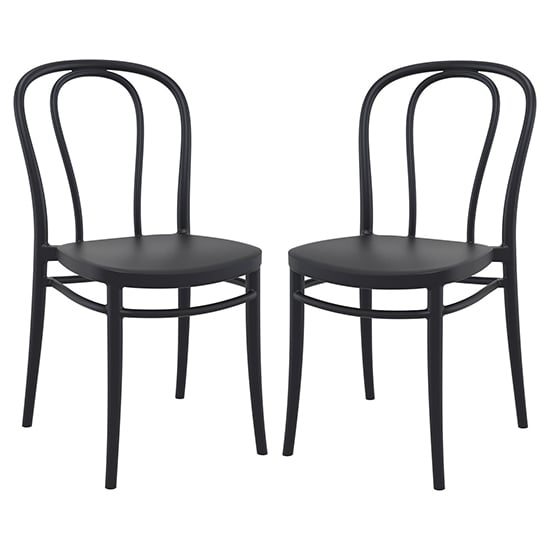 Victor Black Polypropylene Dining Chairs In Pair