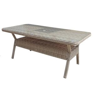 Abobo Rectangular Glass Top 200cm Dining Table In Fine Grey