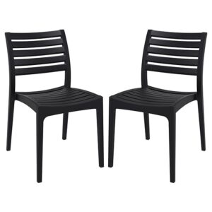 Albany Black Polypropylene Dining Chairs In Pair