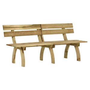 Aria 220cm Wooden Garden Seating Bench In Green Impregnated