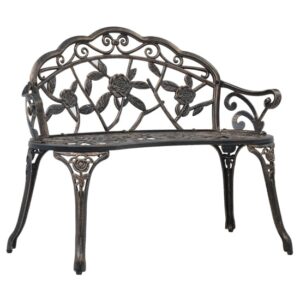 Brandi Outdoor Cast Aluminium Seating Bench In Bronze